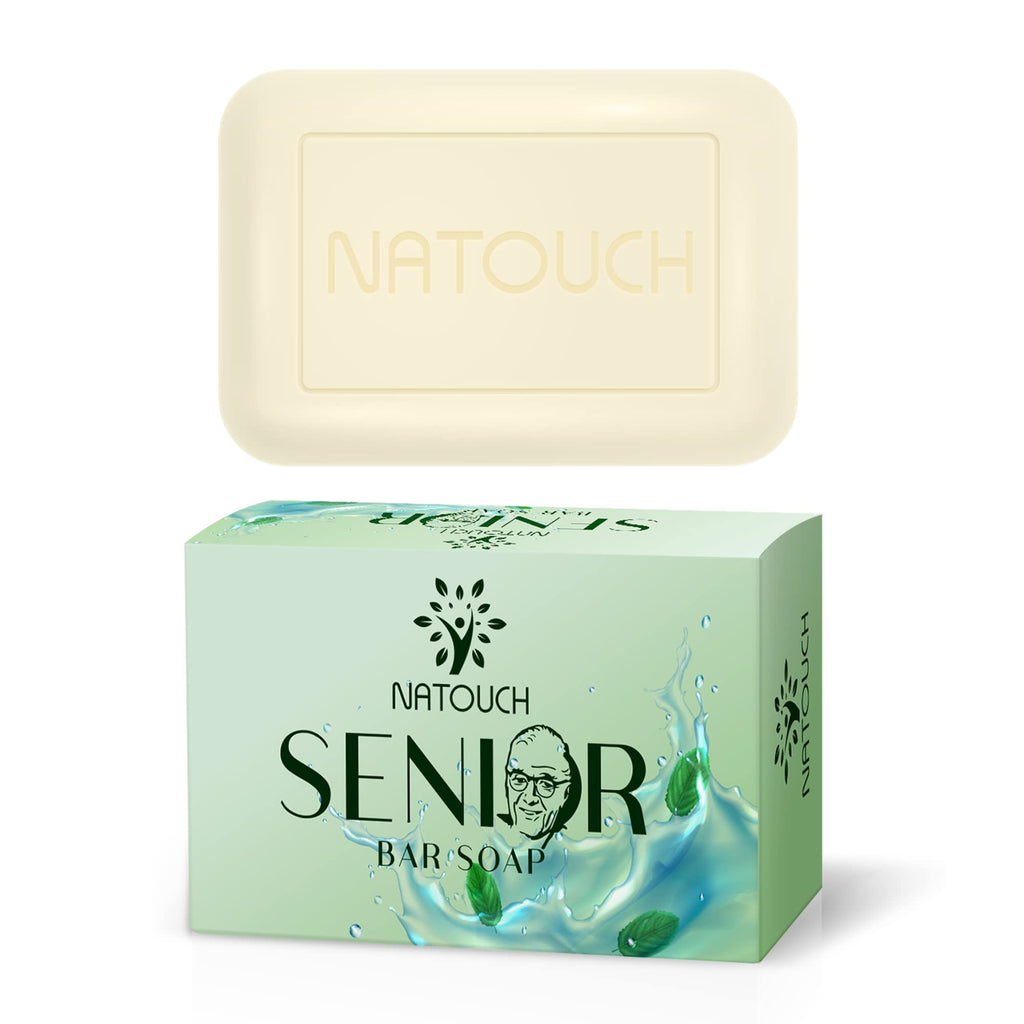 Natouch Body Soap for Aging Skin, Cleansing & Deodorizing Natural Soap Bar with Peppermint and Tea Tree Extract to Help with Nonenal Body Odor, and maintain moisture - Natouch LLC
