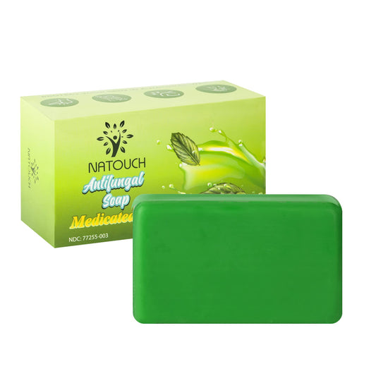 Natouch Antifungal Medicated Soap Bar, Athletes Foot Jock Itch Ringworm Yeast Infection Treatment for Humans, Tea Tree Oil Body Soap Bar With Natural Tea Tree Oil, Eucalyptus Oil, and Lavender Oil,4oz - Natouch LLC