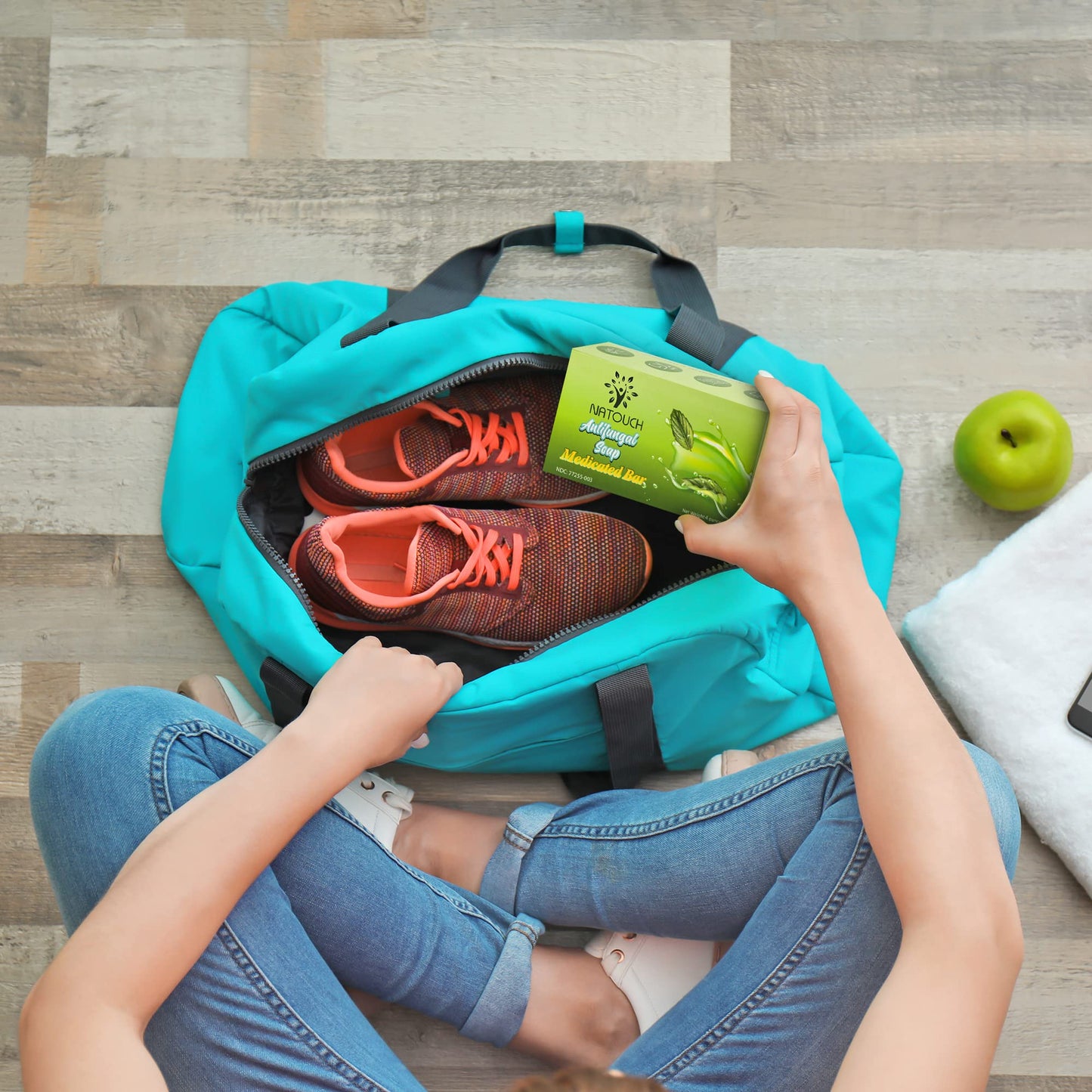 Natouch Antifungal Medicated Soap Bar, Athletes Foot Jock Itch Ringworm Yeast Infection Treatment for Humans, Tea Tree Oil Body Soap Bar With Natural Tea Tree Oil, Eucalyptus Oil, and Lavender Oil,4oz - Natouch LLC