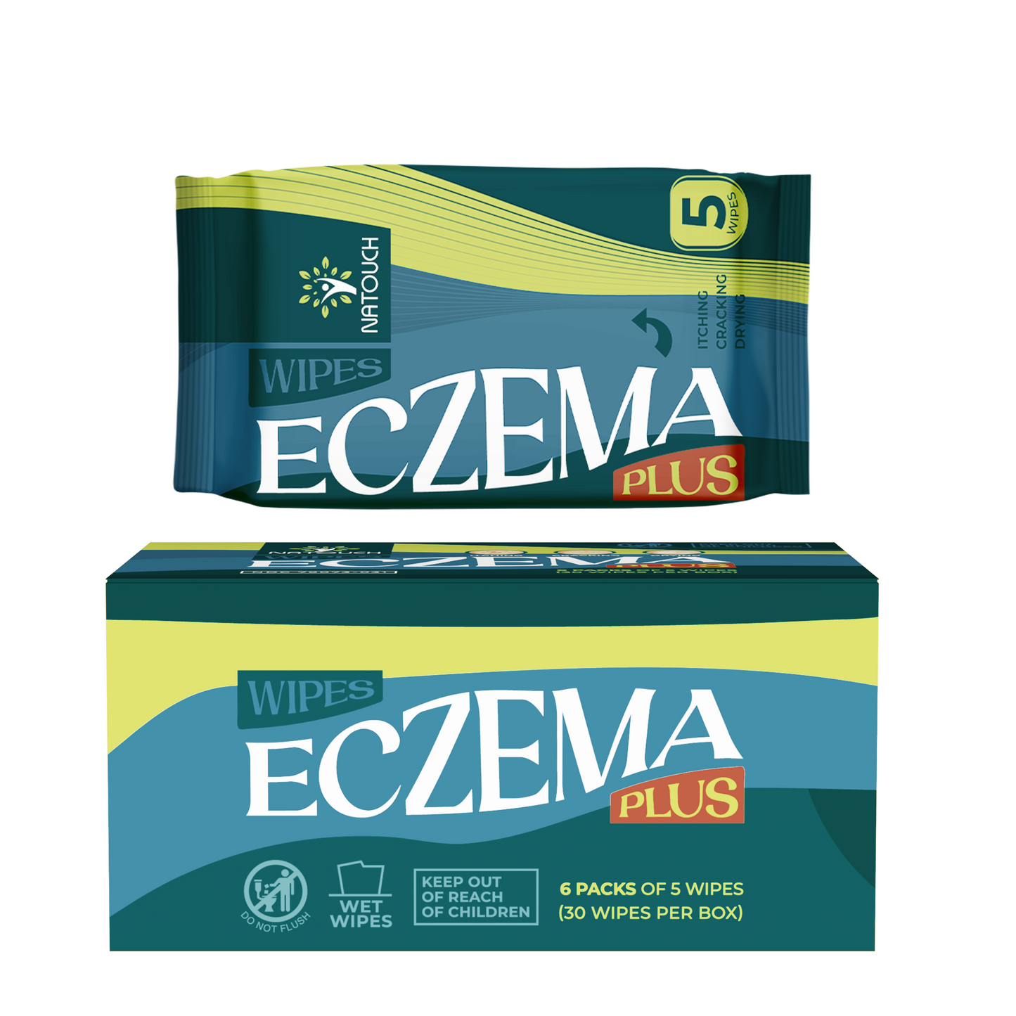 Eczema Wipes All-Natural Fast Acting Eczema Relief, Instantly Soothes & Cools Itching, Cracking, and Drying, Skin Protectant Organic Wipes