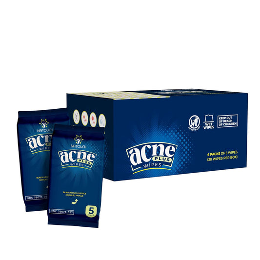 Acne Wipes for Face & Back, Acne Treatment Wipes with Salicylic Acid, Acne Scars and Dark Spot Remover with Natural Essential Oil for Face, Body, Back, and Butt - Natouch LLC