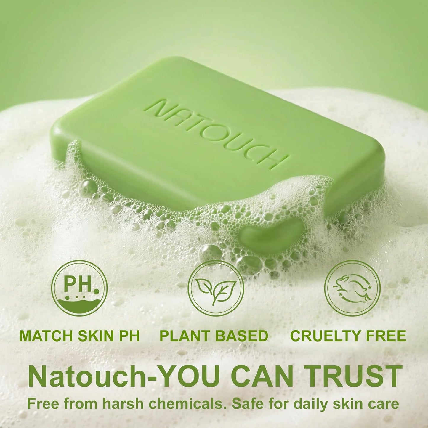 Antifungal Antibacterial Soap Bar for Face & Body Wash, Medicated Bar Soap for Skin Fungus, Jock Itch, Ringworm & Athlete's Foot with Tea Tree Oil, Foot Soap for Men & Women, 8 oz(Pack of 2) - Natouch LLC
