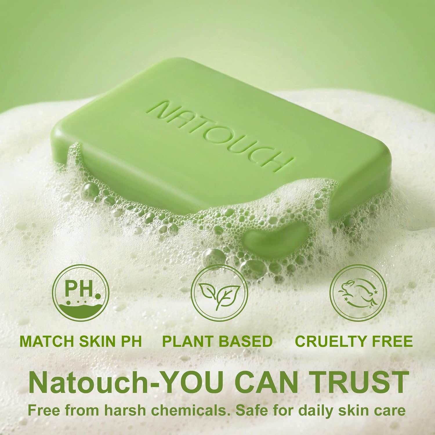 Antifungal Antibacterial Soap Bar for Face & Body Wash, Medicated Bar Soap for Skin Fungus, Jock Itch, Ringworm & Athlete's Foot with Tea Tree Oil, Foot Soap for Men & Women, 8 oz(Pack of 2) - Natouch LLC