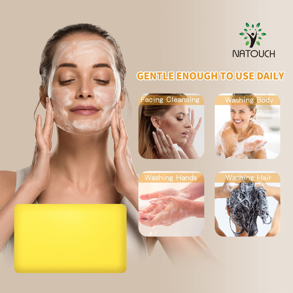 Natouch Sulfur Soap Bar, Sulfur Face Wash for Acne, Natural Tea Tree Body Soap Bar, Cleansing Soap Bar for Face & Body with Natural Tea Tree Oil and Coconut Oil, Relieves Itching, Acne, & Oily Skin - Natouch LLC