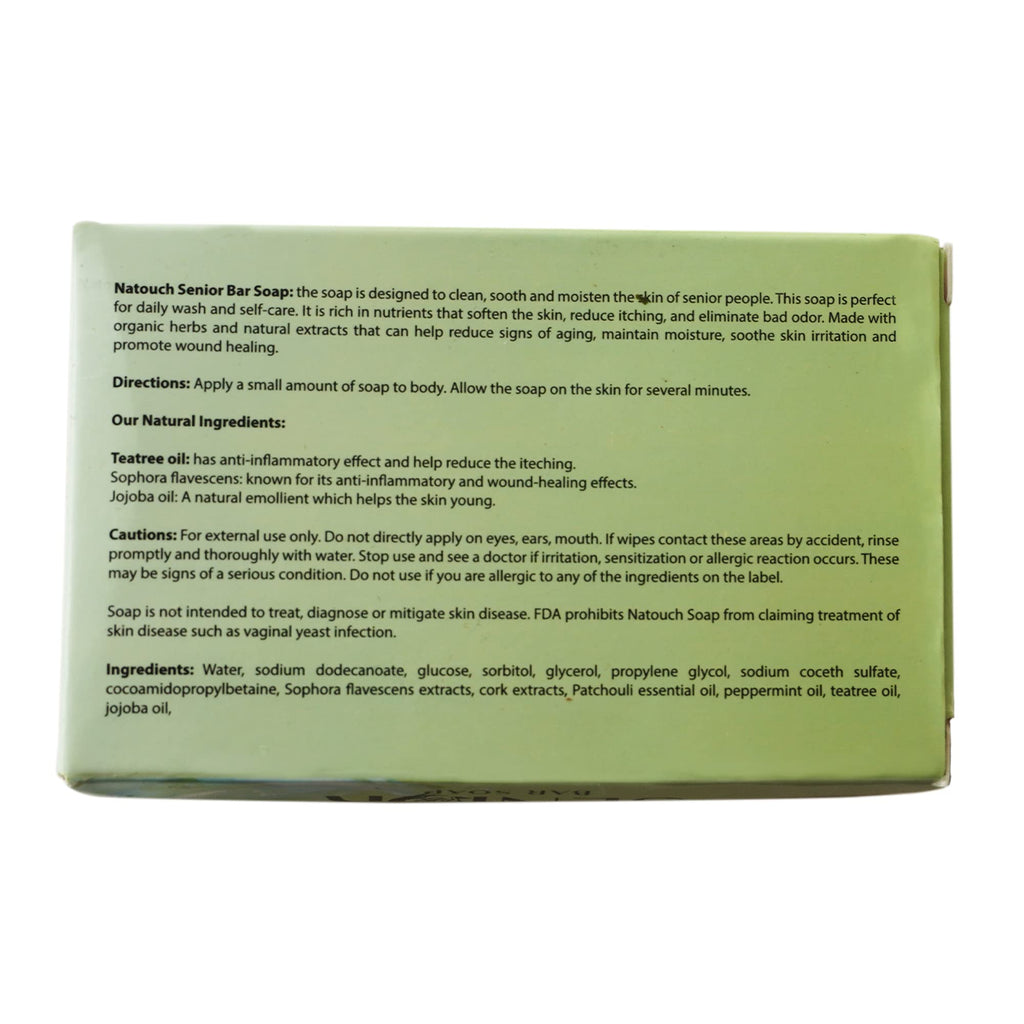 Natouch Body Soap for Aging Skin, Cleansing & Deodorizing Natural Soap Bar with Peppermint and Tea Tree Extract to Help with Nonenal Body Odor, and maintain moisture - Natouch LLC