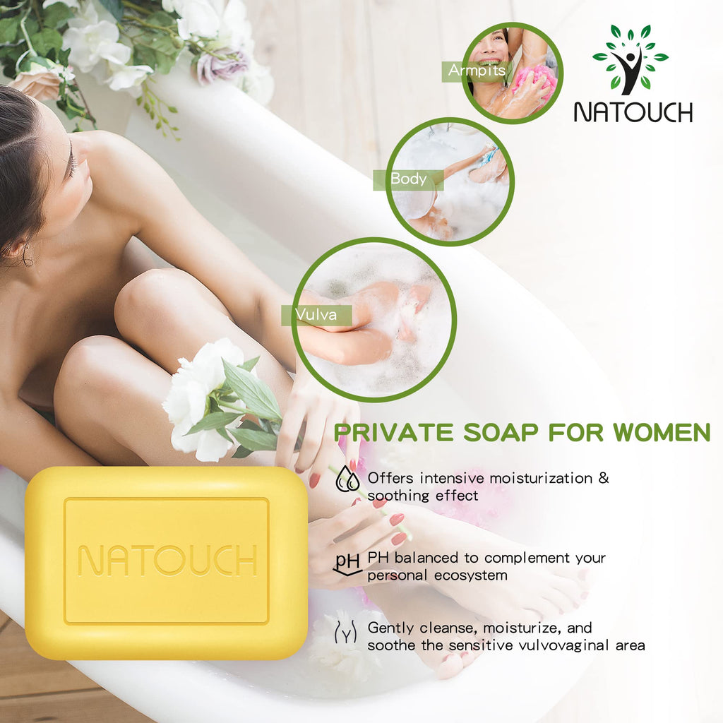 Natouch Yoni Soap Bar, PH Balance Feminine Wash for Women, Natural Vaginal Yoni Wash with Natural Essential Oil, Private Soap Bar for Eliminating Odor, Reducing Itching, and Moisturizing Intimate - Natouch LLC