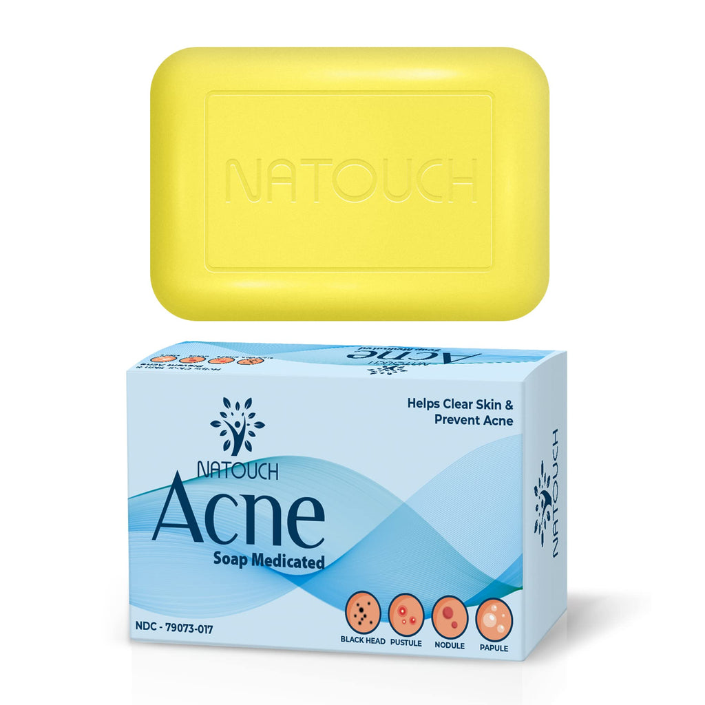 Natouch Acne Treatment Soap Bar, Antifungal Medicated Soap Bar, Acne Body Wash with Salicylic Acid, Acne Scars and Dark Spot Remover with Natural Essential Oil for Face, Body, Back, and Butt - Natouch LLC