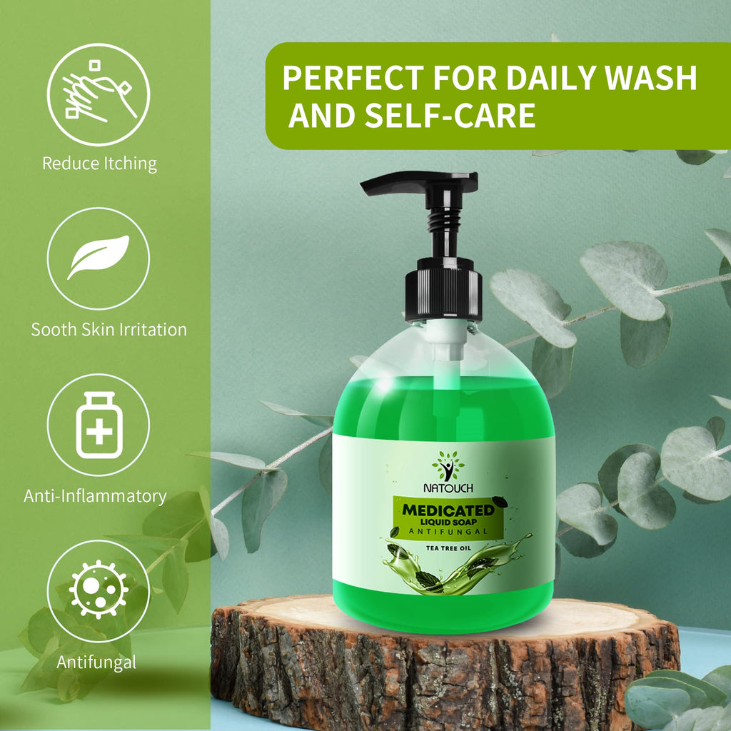 Natouch Body Wash, Tea Tree Oil Body Wash, Athletes Foot Jock Itch Ringworm Yeast Infection Treatment for Humans With Natural Tea Tree Oil, Eucalyptus Oil, and Lavender Oil - Natouch LLC